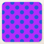 Porta-copo De Papel Quadrado Bolinhas azuis em roxo<br><div class="desc">Bolinhas azuis em roxo</div>