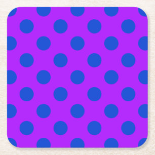 Porta-copo De Papel Quadrado bolinhas azuis em roxo
