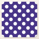 Porta-copo De Papel Quadrado Bolinhas brancas em azul escuro<br><div class="desc">Bolinhas brancas em azul escuro</div>