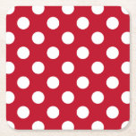Porta-copo De Papel Quadrado Bolinhas brancas em vermelho<br><div class="desc">Bolinhas brancas em vermelho</div>