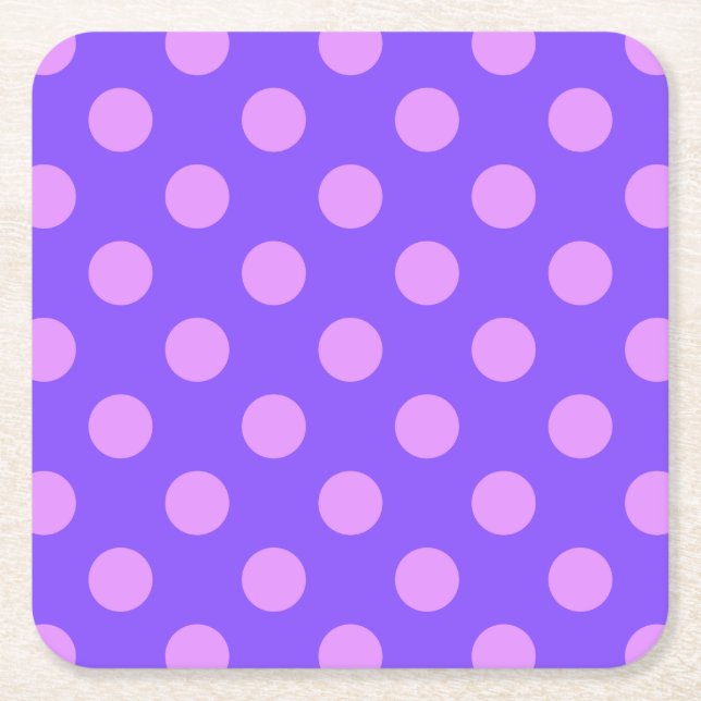 Porta-copo De Papel Quadrado Bolinhas de Lilac na periwinkle (Frente)