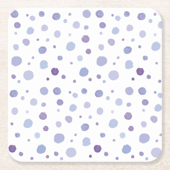 Porta-copo De Papel Quadrado bolinhas pintadas à mão (Frente)