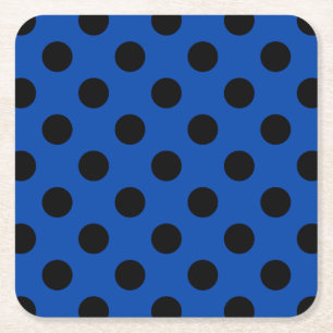 Porta-copo De Papel Quadrado Bolinhas pretas de azul real