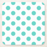 Porta-copo De Papel Quadrado Bolinhas turquesas<br><div class="desc">Bolinhas de turquesa sobre fundo branco</div>