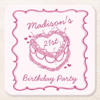 Bolo de Cereja com Coqueteira Retro Cor-de-Rosa Ro