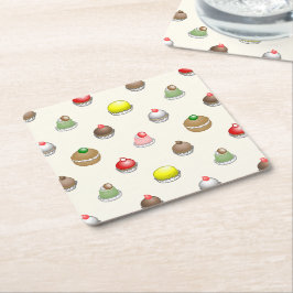 Porta-copo De Papel Quadrado Bolos bonitos e coloridos