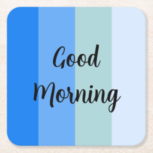 Porta-copo De Papel Quadrado Bom dia azul riscado