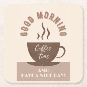 Porta-copo De Papel Quadrado Bom dia e tenha uma boa inspiração de dia