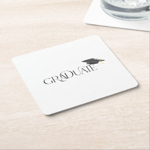 Porta-copo De Papel Quadrado Boné de formatura formando