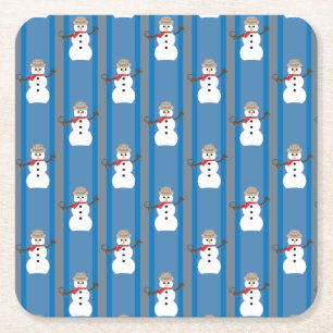 Porta-copo De Papel Quadrado Boneco de Neve Divertido e Elegante Detetive
