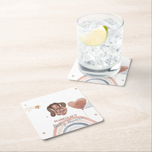 Porta-copo De Papel Quadrado Bonito bebê coelho africano chá de fraldas infanti