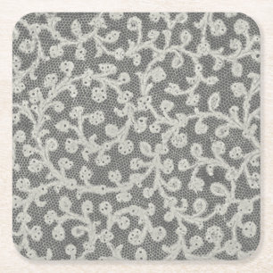 Porta-copo De Papel Quadrado Bonito Linen White Lace Antique de Casamento