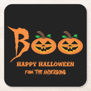 Porta-copo De Papel Quadrado BOO! Porta copos de Papel de Bompkins do Halloween
