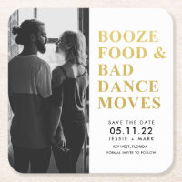 Booze Comida Má Dança Mora Salvar a Data
