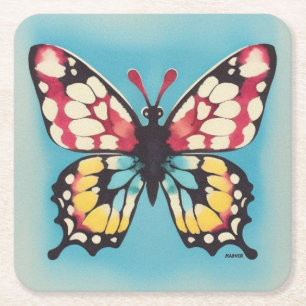 Porta-copo De Papel Quadrado Borboleta