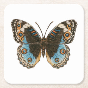 Porta-copo De Papel Quadrado Borboleta Azul Pansy