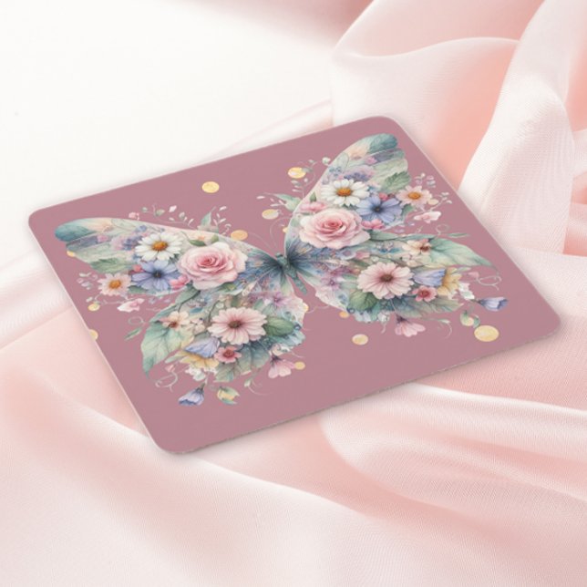 Porta-copo De Papel Quadrado Borboleta Floral (Criador carregado)