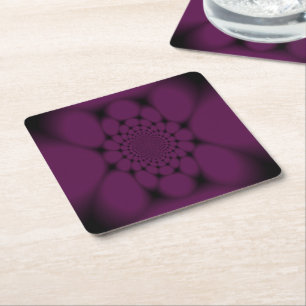 Porta-copo De Papel Quadrado Borboleta Pétala Preto Roxo