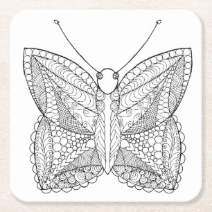 Porta-copo De Papel Quadrado Borboleta tropical inspirada do design