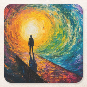 Porta-copo De Papel Quadrado Borda da Dimensão