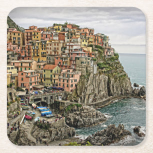 Porta-copo De Papel Quadrado Bordo de Itália - Manarola - Porta copos quadrada