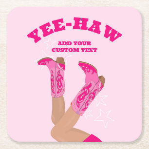 Porta-copo De Papel Quadrado Botas de Cowgirl
