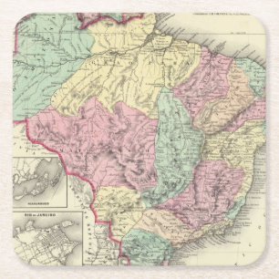 Porta-copo De Papel Quadrado Brasil e Guayana