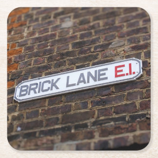 Porta-copo De Papel Quadrado Brick Lane - Street Sign - London - Porta copos