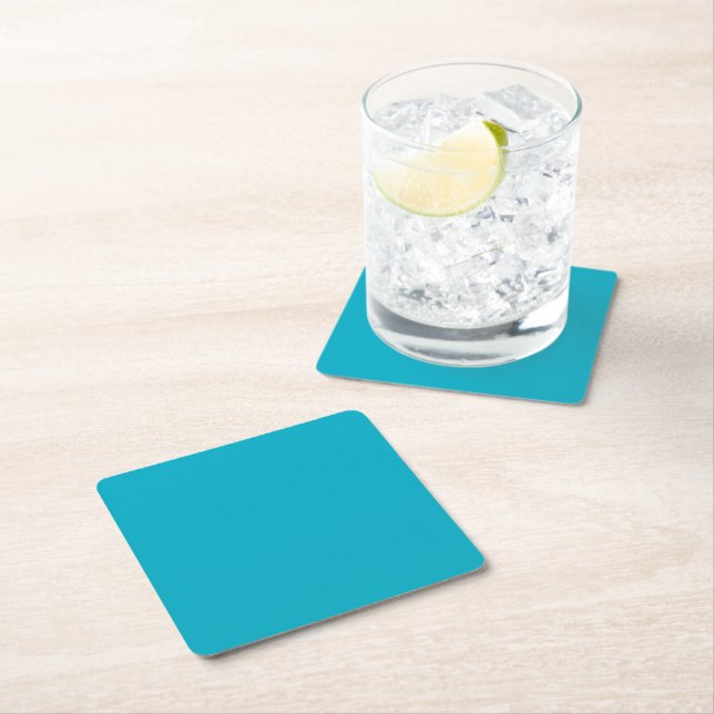 Porta-copo De Papel Quadrado Bright Rich Sky Blue Paper Coaster (Insitu)