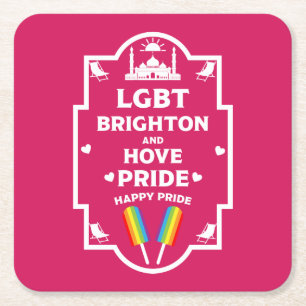 Porta-copo De Papel Quadrado Brighton Orgulho gay