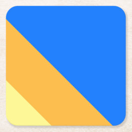 Porta-copo De Papel Quadrado Brilho 70s Blue Yellow Orange Summer Stripes