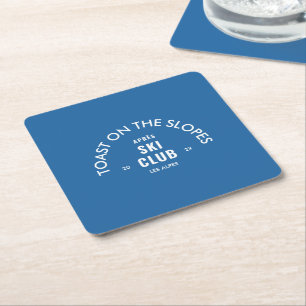 Porta-copo De Papel Quadrado Brinde Nas Encostas Après Ski Club Céu Azul