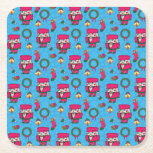 Porta-copo De Papel Quadrado Brinquedo Noz Natal,Padrão de floco de neve azul