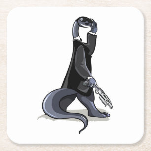 Porta-copo De Papel Quadrado Brontossauro Vestido Como Filme.