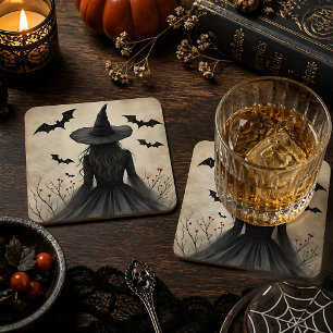 Porta-copo De Papel Quadrado Bruxa de Halloween Encantadora