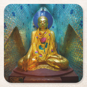 Porta-copo De Papel Quadrado Buda em Nicho Ornamentado