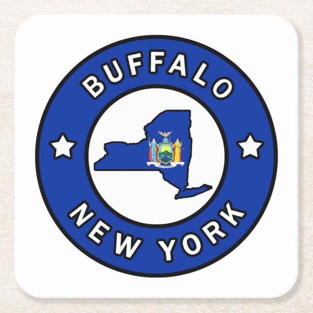 Porta-copo De Papel Quadrado Búfalo Nova York (Frente)