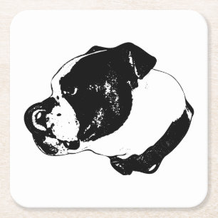 Porta-copo De Papel Quadrado Bule de Pedra Lick Coaster Bulldog