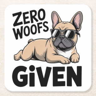 Porta-copo De Papel Quadrado Bulldog Francês Engraçado Sassy Antissocial Introv