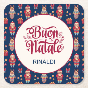 Porta-copo De Papel Quadrado Buon Natale Personalizado
