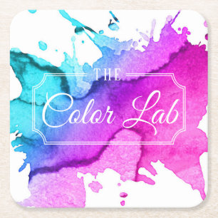 Porta-copo De Papel Quadrado Cabeleireiro moderno do cabeleireiro da aguarela