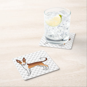 Porta-copo De Papel Quadrado Cabos Vermelhos E Brancos Levavam Cachorros E Pata