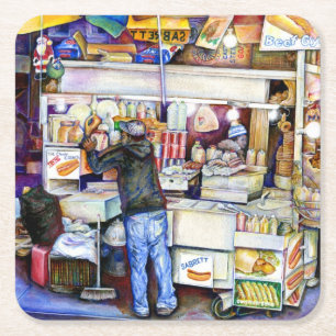 Porta-copo De Papel Quadrado Cachorro Quente Deus, Nova Iorque