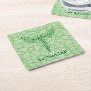 Porta-copo De Papel Quadrado Caduceus com Porta copos de Papel de Fundo das Fol