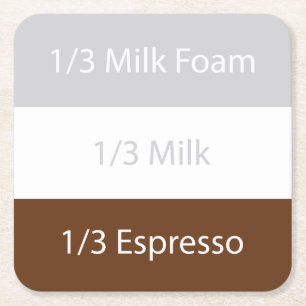 Porta-copo De Papel Quadrado Café cappuccino de receita Design de texto