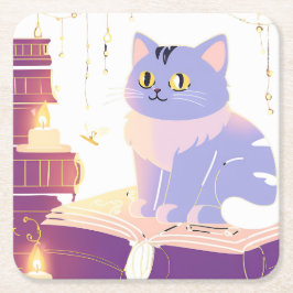 Porta-copo De Papel Quadrado Café da biblioteca