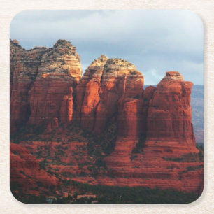 Porta-copo De Papel Quadrado Café Nublado Rocha Pot em Sedona Arizona