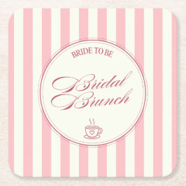 Porta-copo De Papel Quadrado Café Vintage Listras Rosa Almoço Nupcial Casamento