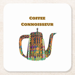 Porta-copo De Papel Quadrado Cafeteteira Floral Connoisseur de Café