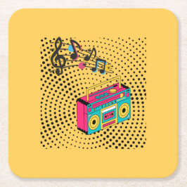 Porta-copo De Papel Quadrado Caixa de expansão de áudio retroativa.